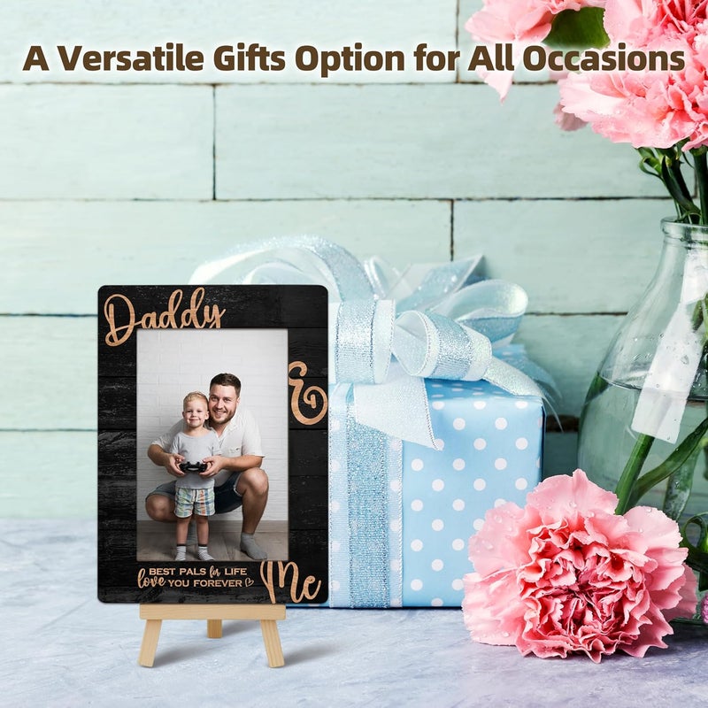 OXRUN Daddy & Me Picture Frame, Father's Day Gifts Wooden Photo Frame with Easel, Display Photo Insert, 4x6 Picture Frame for Tabletop Display - A14 - Image 5